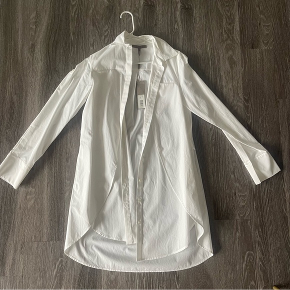 Halston White Button Down Cardigan/Dress NWT - Picture 3 of 9